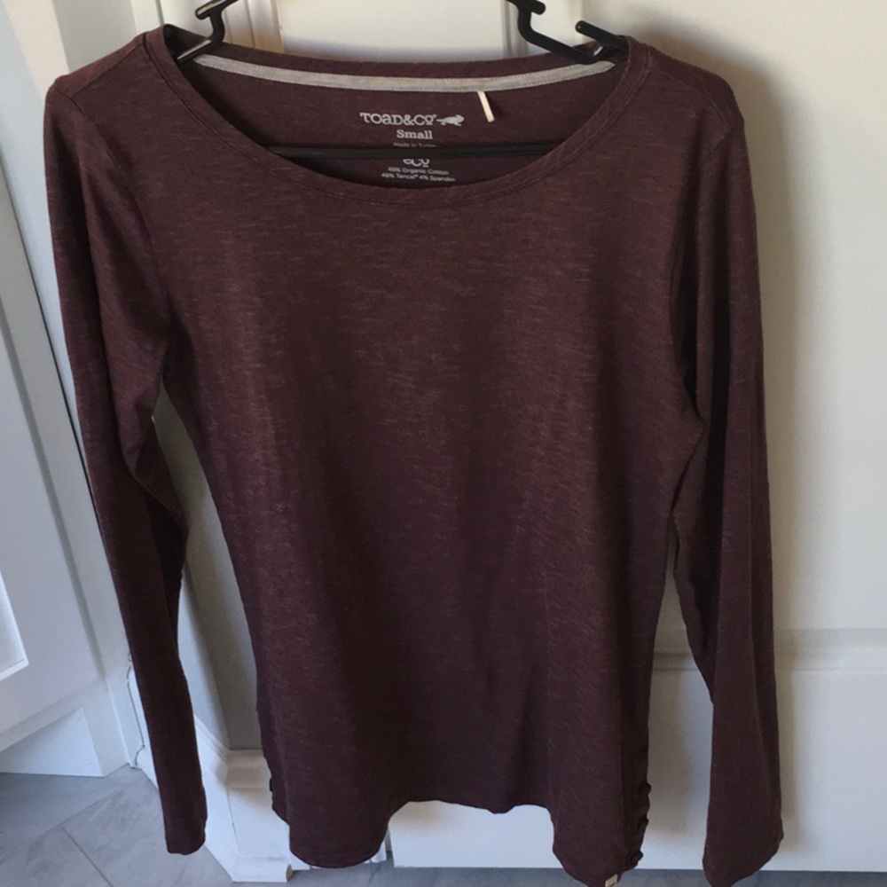 Toad&Co Long Sleeve Tee with Button Detail on sides